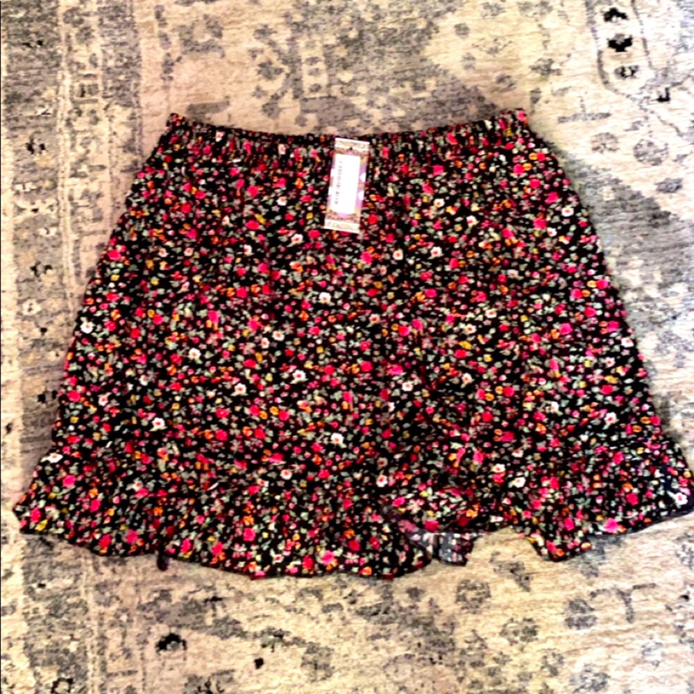 Boohoo Plus Floral Skater Skirt